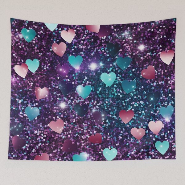 Item preview, Valentine's Day glitter heart collage designed and sold by dcrc.