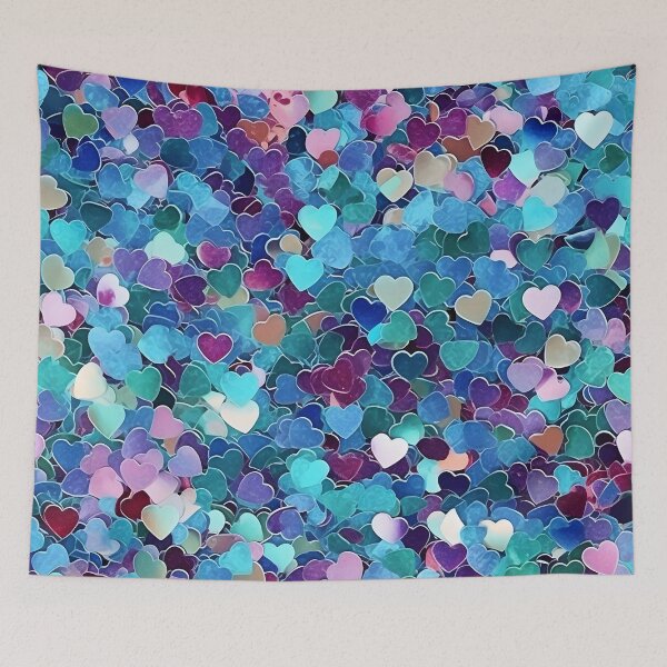 Item preview, valentines day glitter heart collage, heart, designed and sold by dcrc.