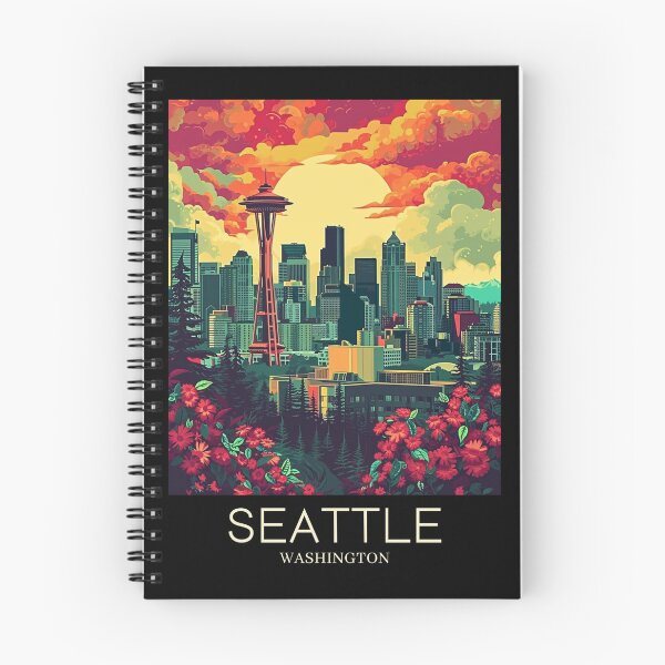 Item preview, A Pop Art Travel Print of Seattle - Washington - US designed and sold by StudioRedKoala.