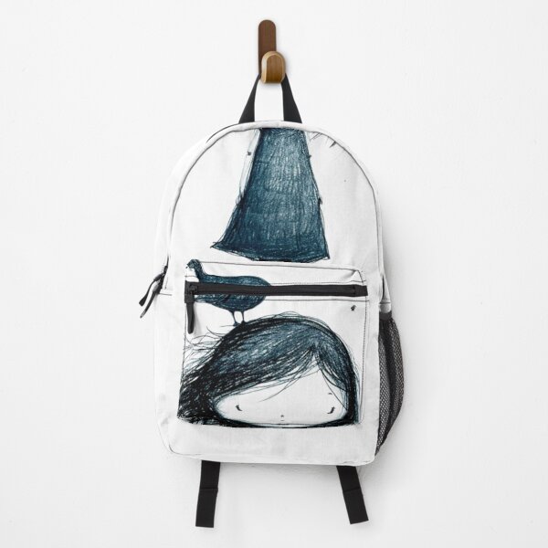 Item preview, Ink Harmony - A Girl and Her Feathered Friend designed and sold by fluidwatercolor.