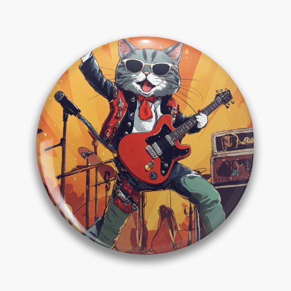 Item preview, Rockstar Cat With Guitar - Cat With Guitar Design designed and sold by Bilalicia.