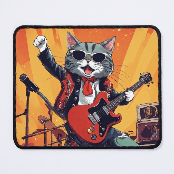 Item preview, Rockstar Cat With Guitar - Cat With Guitar Design designed and sold by Bilalicia.