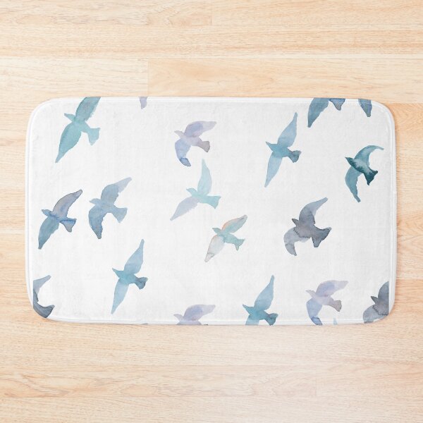 Item preview, Birdie – Moonstone Blue on White designed and sold by Elizabeth Becker.