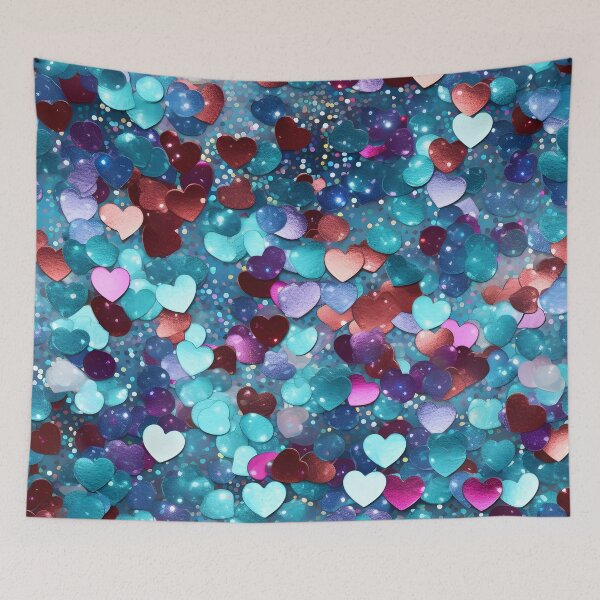 Item preview, valentines day glitter heart collage designed and sold by dcrc.