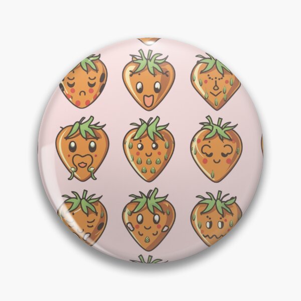 Item preview, Orange Kawaii Strawberry Pattern designed and sold by PatternInArt.