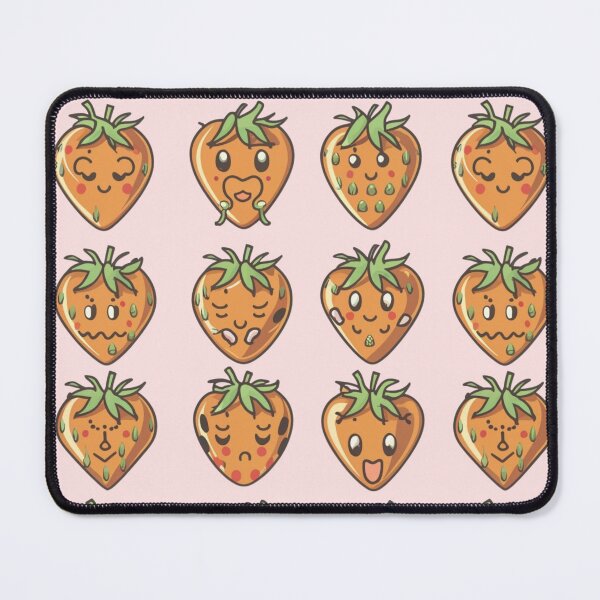 Item preview, Orange Kawaii Strawberry Pattern designed and sold by PatternInArt.
