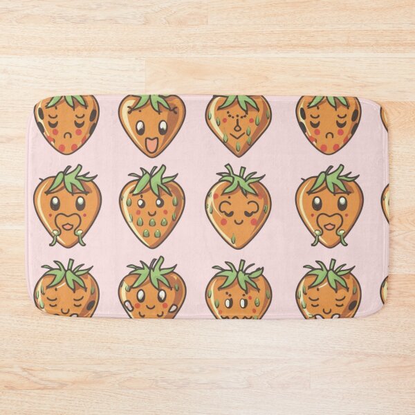 Item preview, Orange Kawaii Strawberry Pattern designed and sold by PatternInArt.