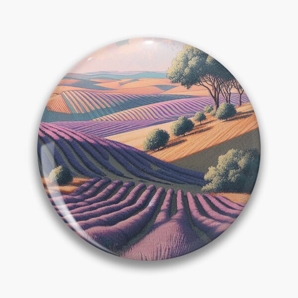 Item preview, La Alcarria lavender fields landscape painting designed and sold by Ponted.