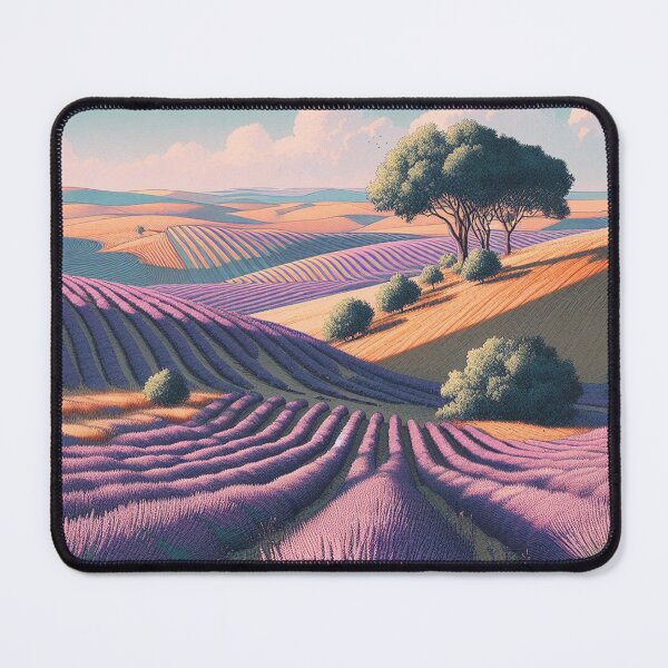 Item preview, La Alcarria lavender fields landscape painting designed and sold by Ponted.