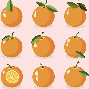 Artwork thumbnail, Orange ; Tropical Pattern by PatternInArt