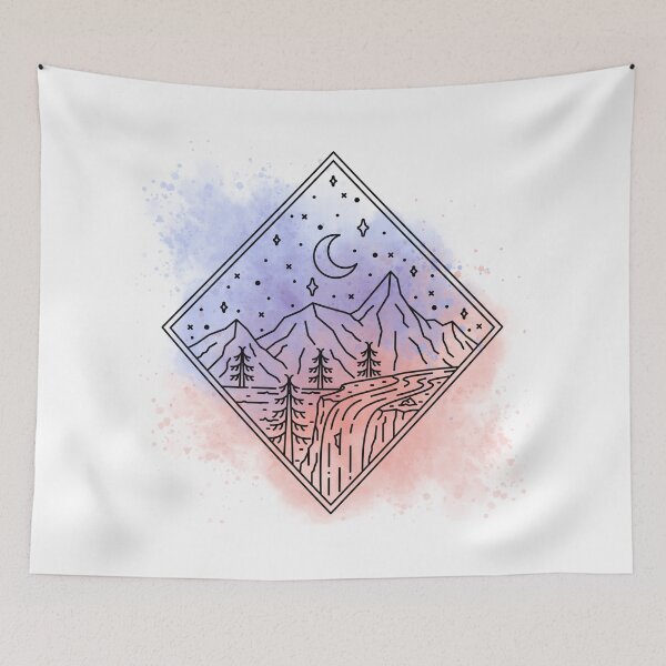 Item preview, Pink And Grey Moon landscape Aesthetics designed and sold by AestHenni17.