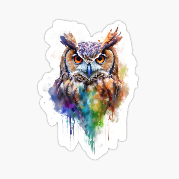 Pastel Colorful Owl Sticker