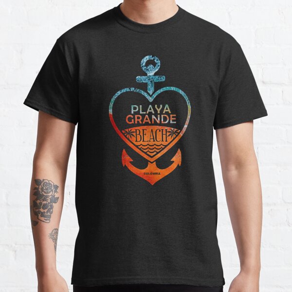 Playa Grande Beach, Colombia, Sandy Heart Ship Anchor Classic T-Shirt