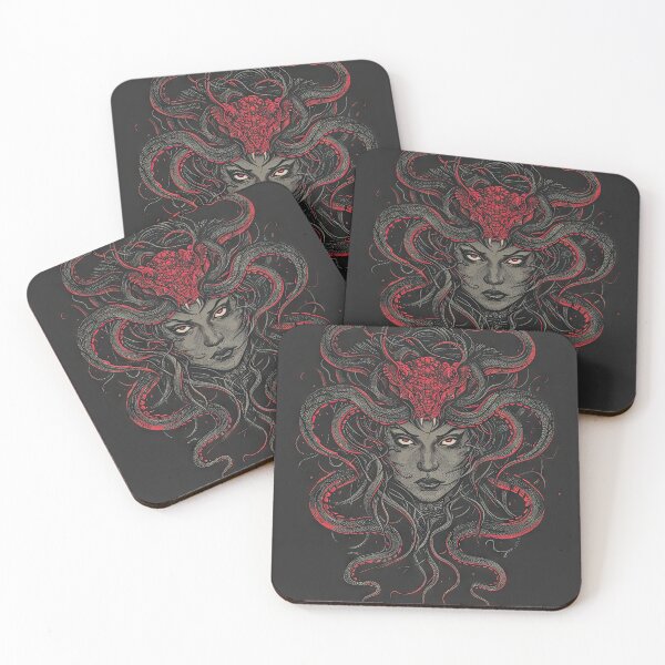 Item preview, Red Gorgon Illustration designed and sold by OccultDreams.