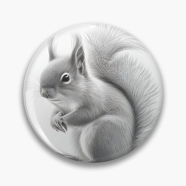 Item preview, Black and white Squirrel pencil drawing designed and sold by Pencil-Art.