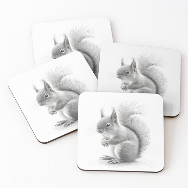 Item preview, Black and white Squirrel pencil drawing designed and sold by Pencil-Art.