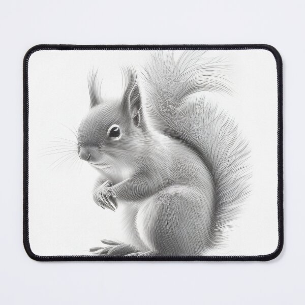Item preview, Black and white Squirrel pencil drawing designed and sold by Pencil-Art.