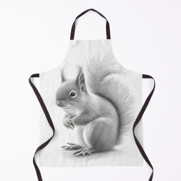 Item preview, Black and white Squirrel pencil drawing designed and sold by Pencil-Art.