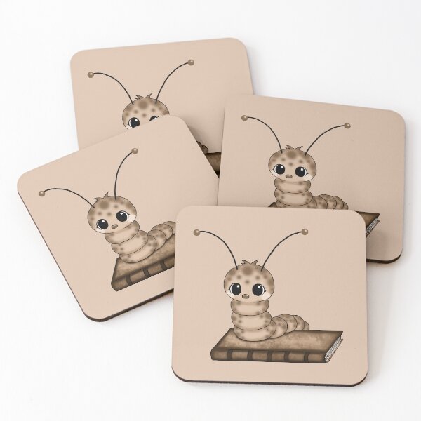 Item preview, cute little bookworm on book designed and sold by Pezi-Creation.