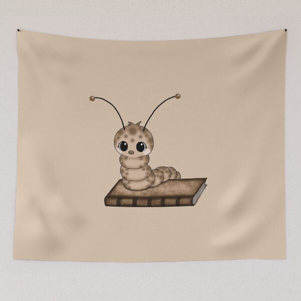 Item preview, cute little bookworm on book designed and sold by Pezi-Creation.