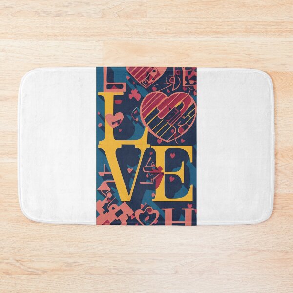 Item preview, Yellow LOVE inscription on a blue background designed and sold by LuckyFamily.