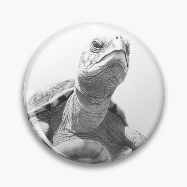 Item preview, Black and white Land turtle pencil drawing designed and sold by Pencil-Art.