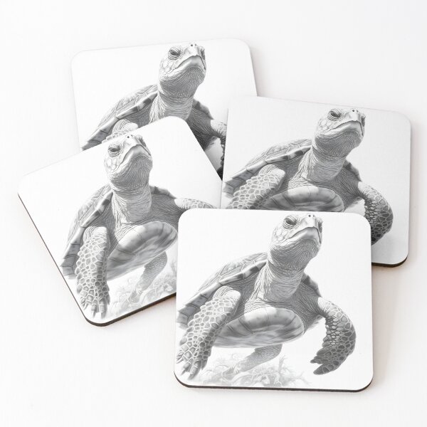 Item preview, Black and white Land turtle pencil drawing designed and sold by Pencil-Art.