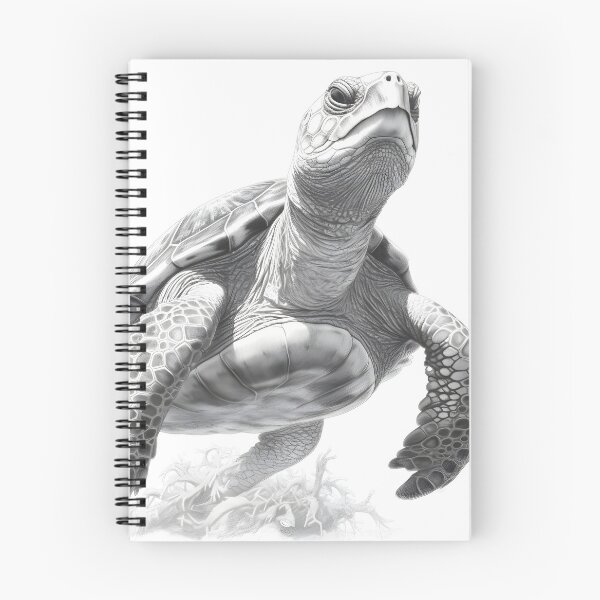 Item preview, Black and white Land turtle pencil drawing designed and sold by Pencil-Art.