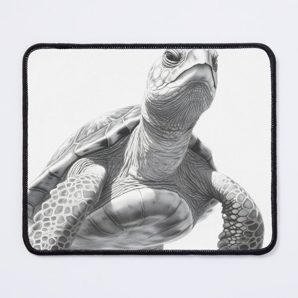 Item preview, Black and white Land turtle pencil drawing designed and sold by Pencil-Art.