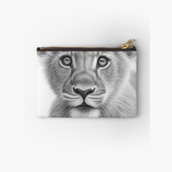 Item preview, Black and white Lion cub pencil drawing designed and sold by Pencil-Art.