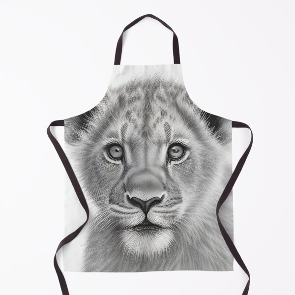Item preview, Black and white Lion cub pencil drawing designed and sold by Pencil-Art.