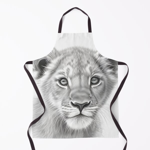 Item preview, Black and white Lion cub pencil drawing designed and sold by Pencil-Art.