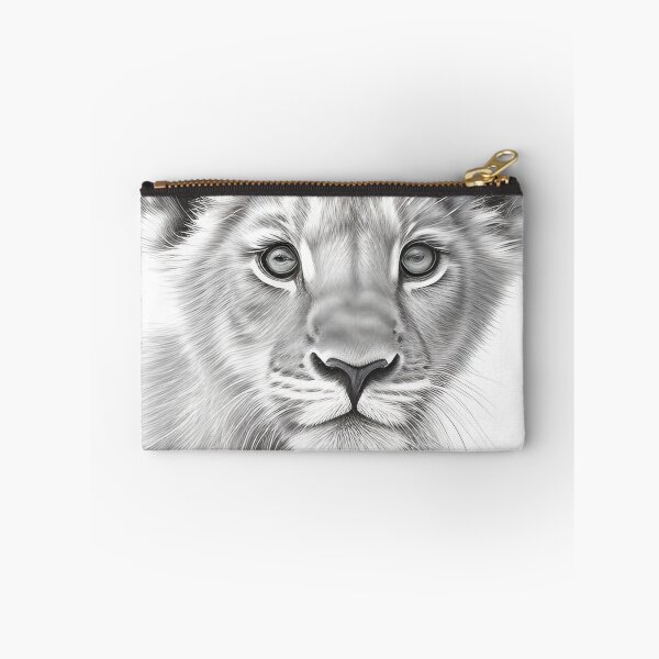 Item preview, Black and white Lion cub pencil drawing designed and sold by Pencil-Art.