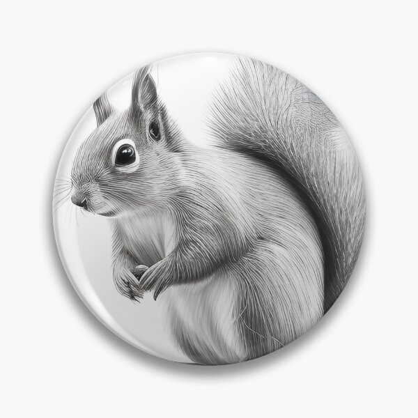Item preview, Black and white Squirrel pencil drawing designed and sold by Pencil-Art.
