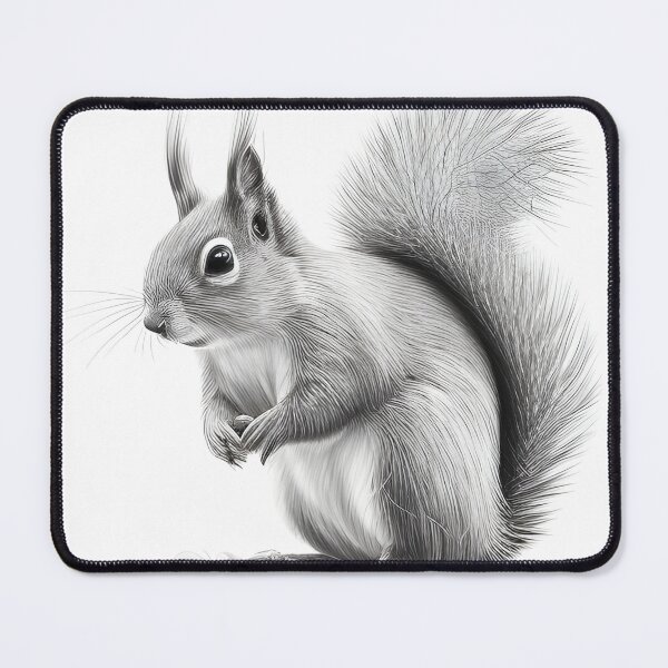 Item preview, Black and white Squirrel pencil drawing designed and sold by Pencil-Art.