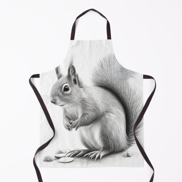 Item preview, Black and white Squirrel pencil drawing designed and sold by Pencil-Art.