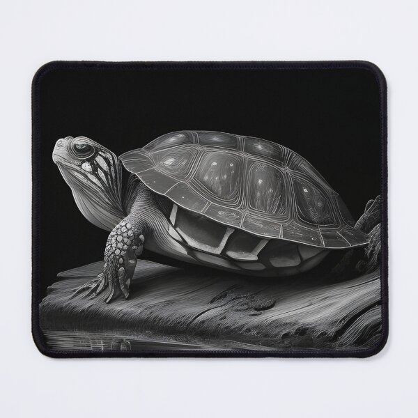 Item preview, Black and white Land turtle pencil drawing designed and sold by Pencil-Art.