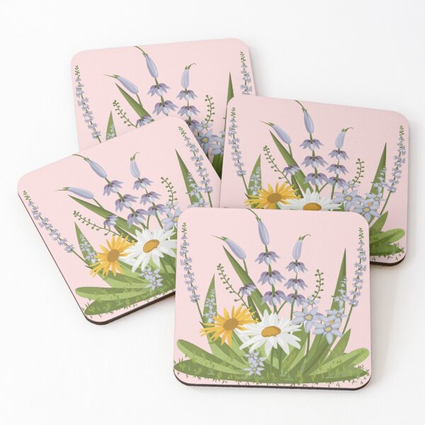 Item preview, Purple White Yellow Wildflowers with Branch designed and sold by PatternInArt.