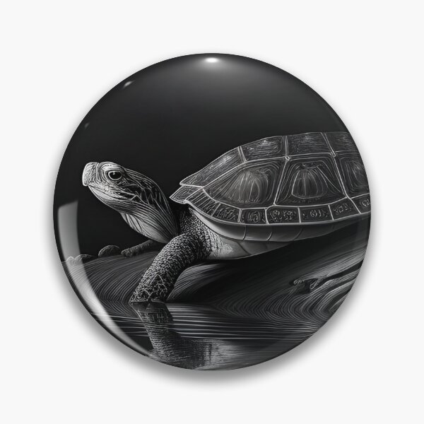 Item preview, Black and white Land turtle pencil drawing designed and sold by Pencil-Art.