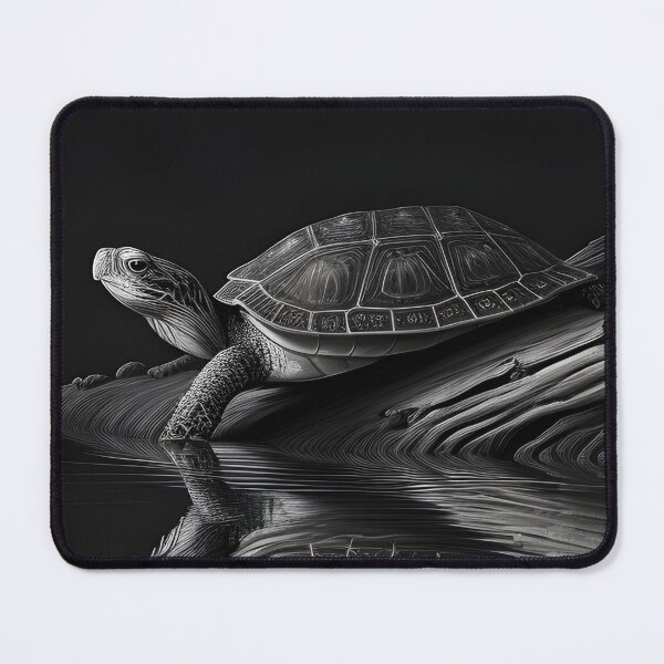 Item preview, Black and white Land turtle pencil drawing designed and sold by Pencil-Art.