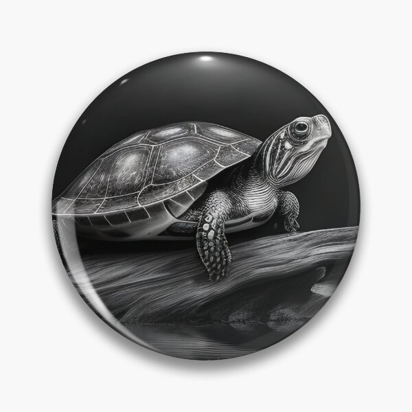 Item preview, Black and white Land turtle pencil drawing designed and sold by Pencil-Art.