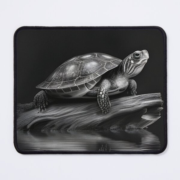 Item preview, Black and white Land turtle pencil drawing designed and sold by Pencil-Art.