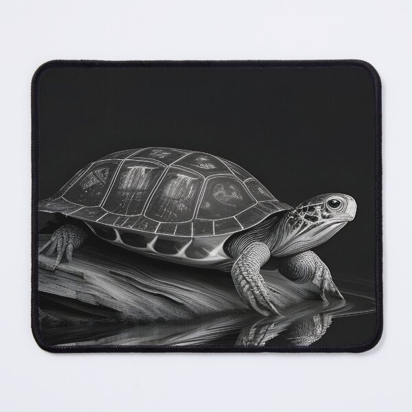 Item preview, Black and white Land turtle pencil drawing designed and sold by Pencil-Art.