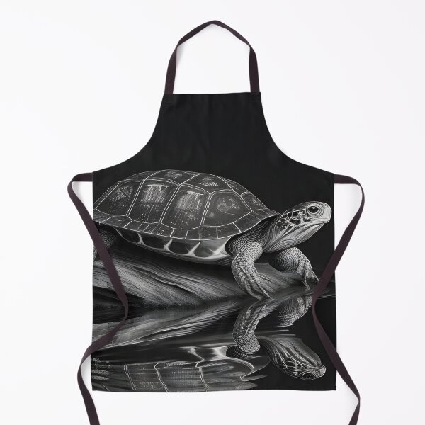 Item preview, Black and white Land turtle pencil drawing designed and sold by Pencil-Art.