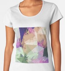 psychedelic geometric triangle polygon pattern abstract in pink green brown blue Women's Premium T-Shirt