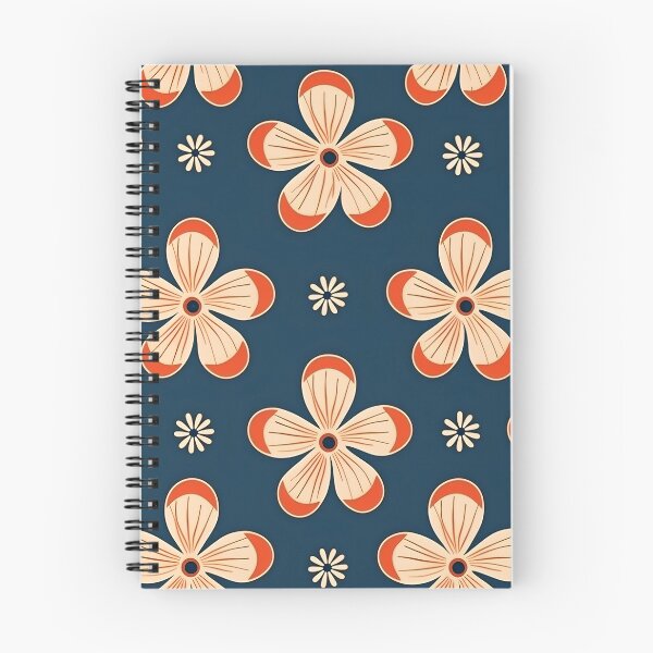 Item preview, Orange flower on a blue background traditional Japanese motifs designed and sold by sakurashorty.