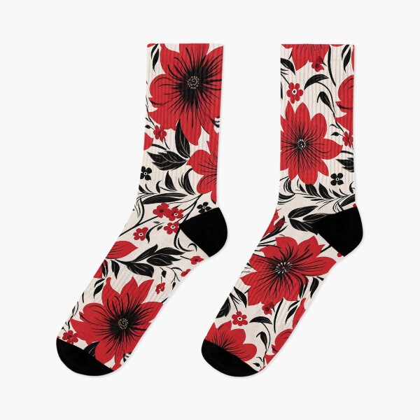 Item preview, Red Floral in White Background designed and sold by sakurashorty.