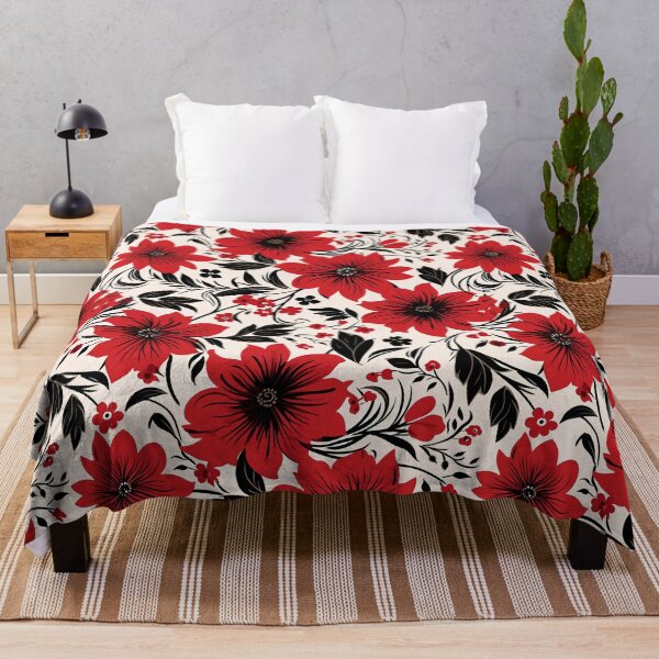 Item preview, Red Floral in White Background designed and sold by sakurashorty.