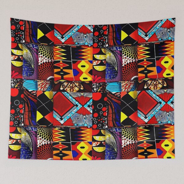 Item preview, African Print Patchwork Colorful Ethnic Design  designed and sold by ZedColors.