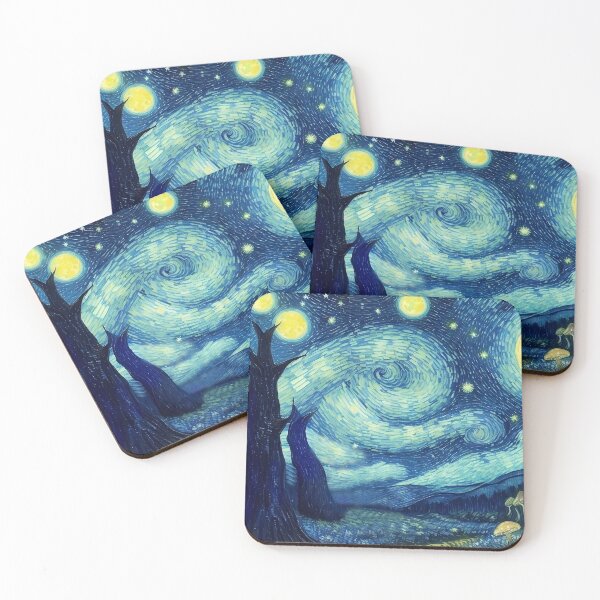 Item preview, Blue Starry Night - Magic Mushroom Forest #12 designed and sold by Scarlet Swan.